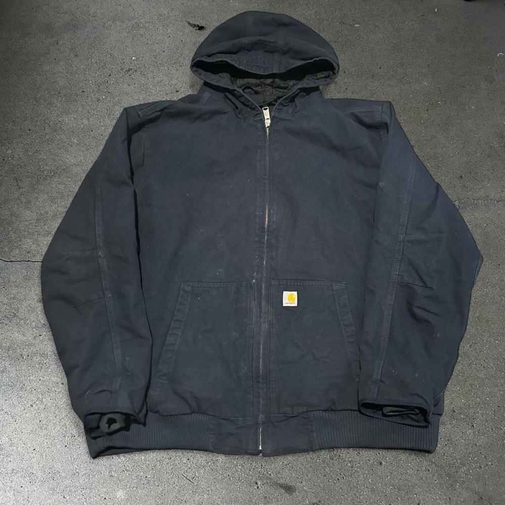 Men's Carhartt J130-M Navy blue loose fit hooded workwear jacket Size 4XL TALL